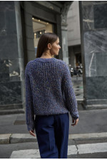 ΓΥΝΑΙΚΕΙΟ ΠΛΕΚΤΟ ΠΟΥΛΟΒΕΡ ΣΕ ΜΠΛΕ ΜΕΛΑΝΖΕ